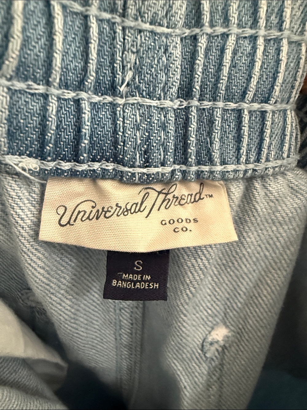 Universal Thread Pale Blue Elastic Waist Lightweight Wide Leg Denim - Picture 7 of 7